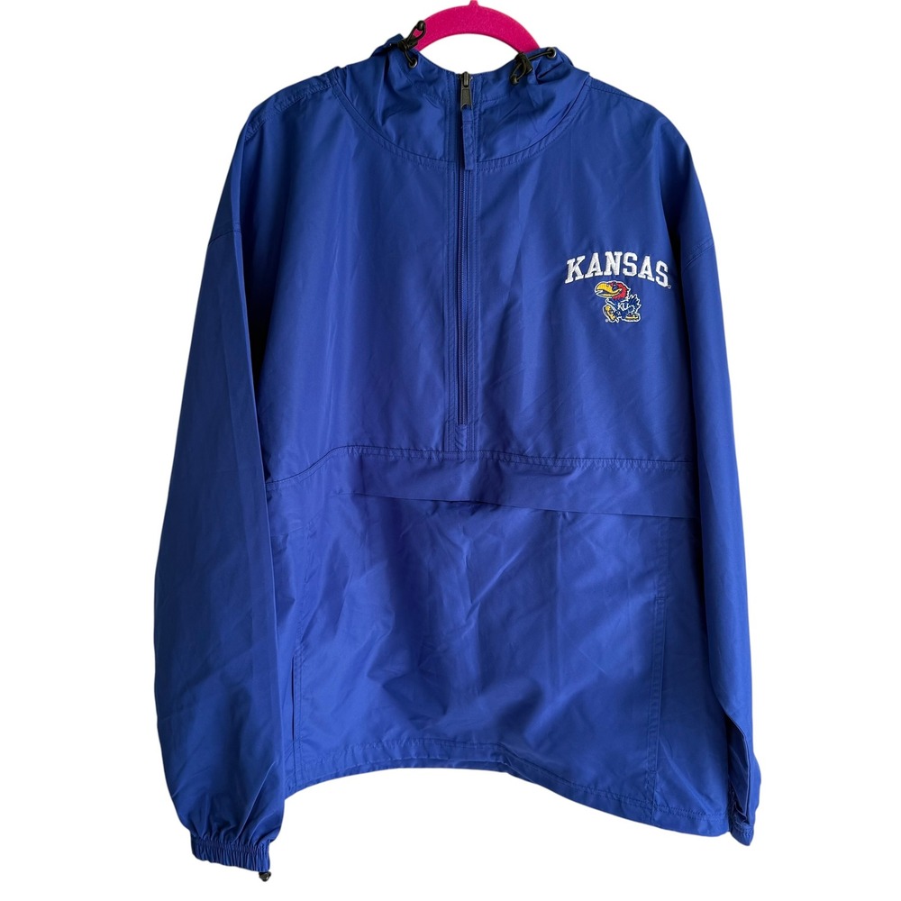 CHAMPION Kansas Jayhawks Mens Blue Logo Lightweight Jacket, L